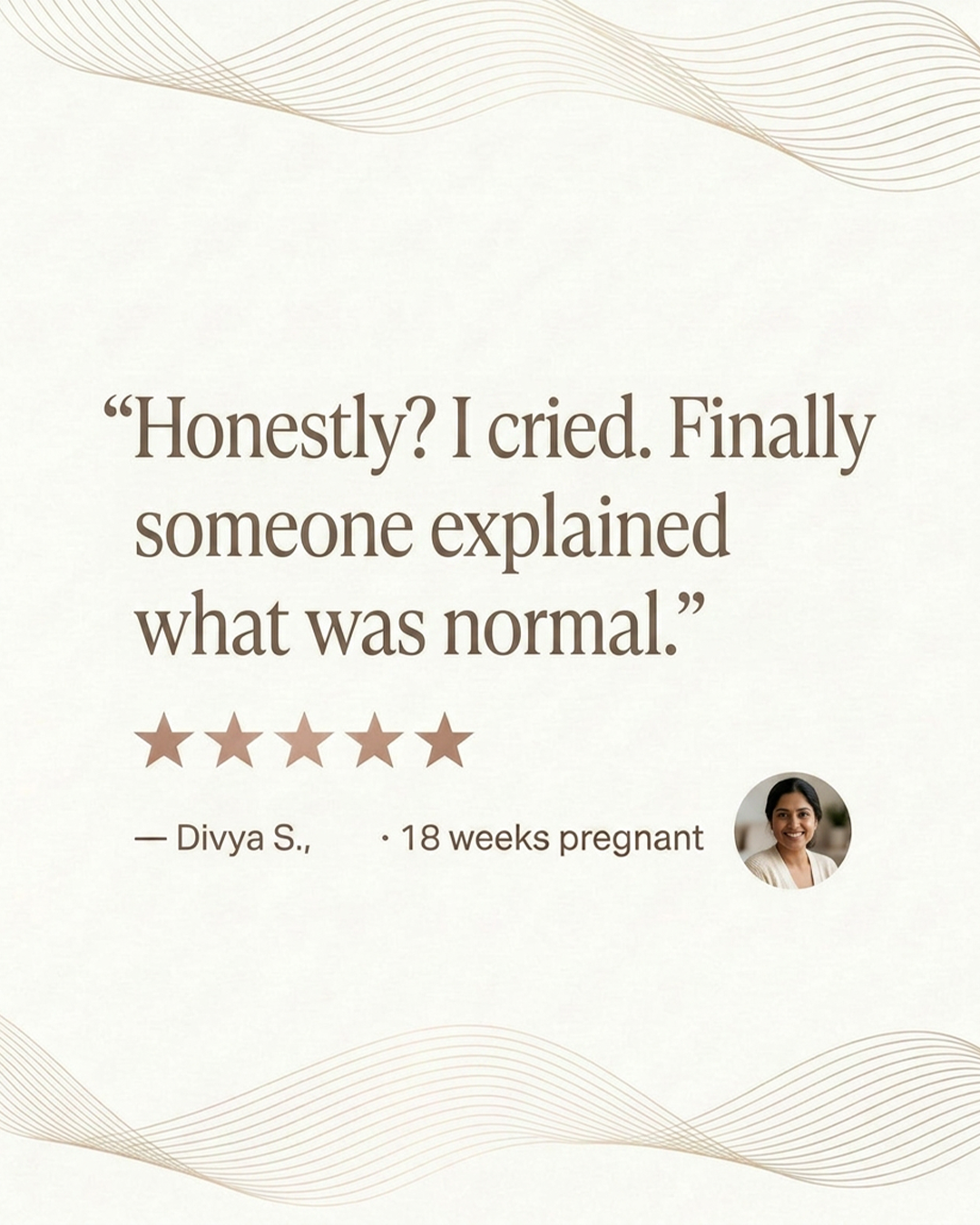 Wombwise testimonial from an early mom