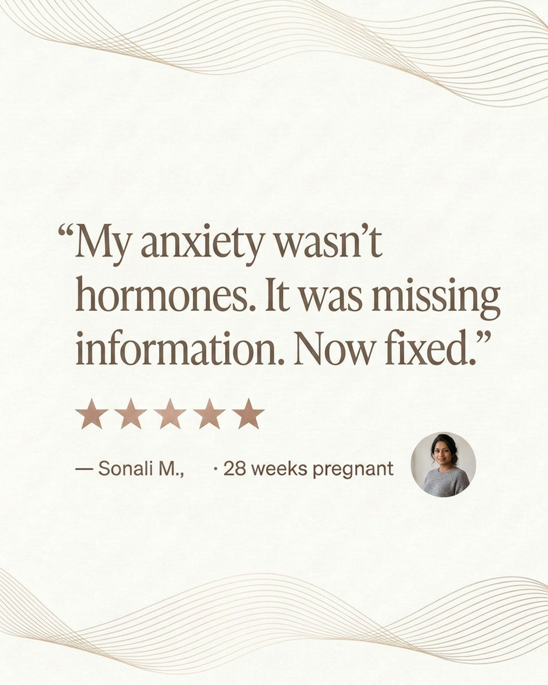 Wombwise testimonial from an early mom