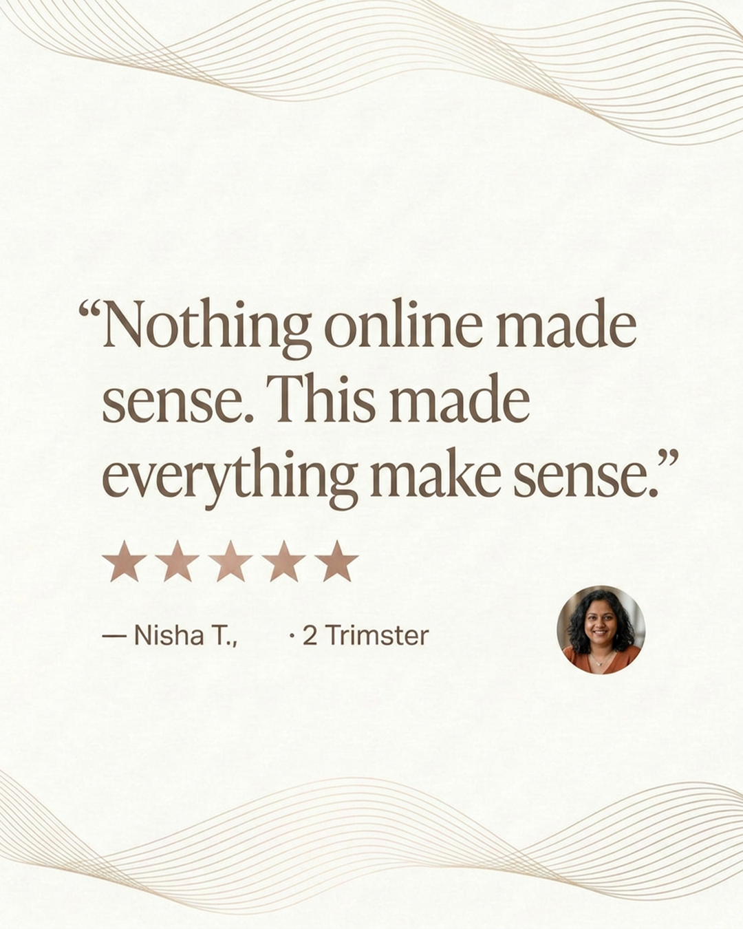 Wombwise testimonial from an early mom